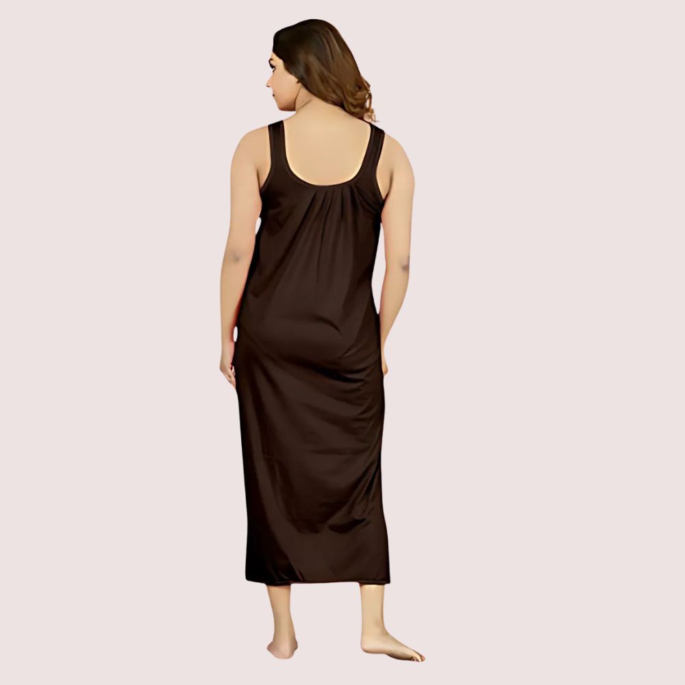 Women's Long Cotton Nightgown Slip 4 Women's Long Cotton Nightgown Slip - Image 4
