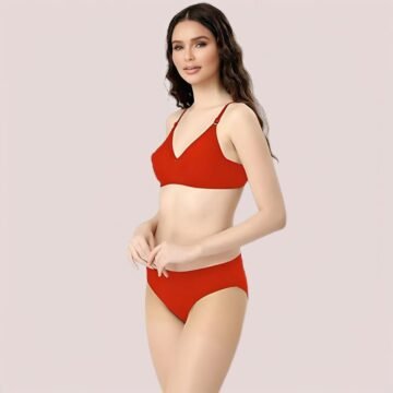 Cherry Hug – Red Cotton Bra & Panty Set